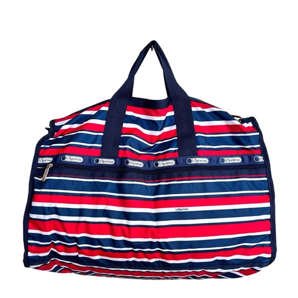 LeSportsac Stripped Luggage Weekender Bag - Picture 1 of 13